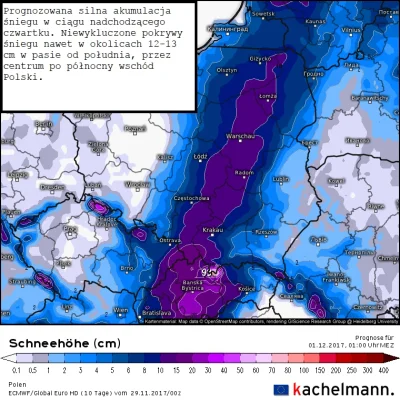 # # # # #   ПРОГНОЗ ПОГОДЫ НА ДЕНЬ 30/11/2017 И НОЧЬ 30/1 - ИНТЕНСИВНЫЕ СНЕЖНЫЕ ОТХОДЫ   TL; DR В четверг и в ночь с четверга на пятницу Польша будет проходить через систему низкого давления с обширной зоной снегопада, снега и локальных дождей